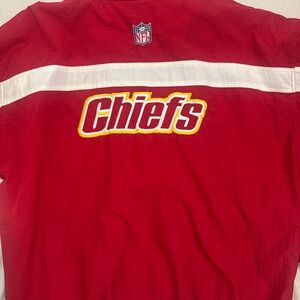 NFL Chiefs Red and White Windbreaker Jacket